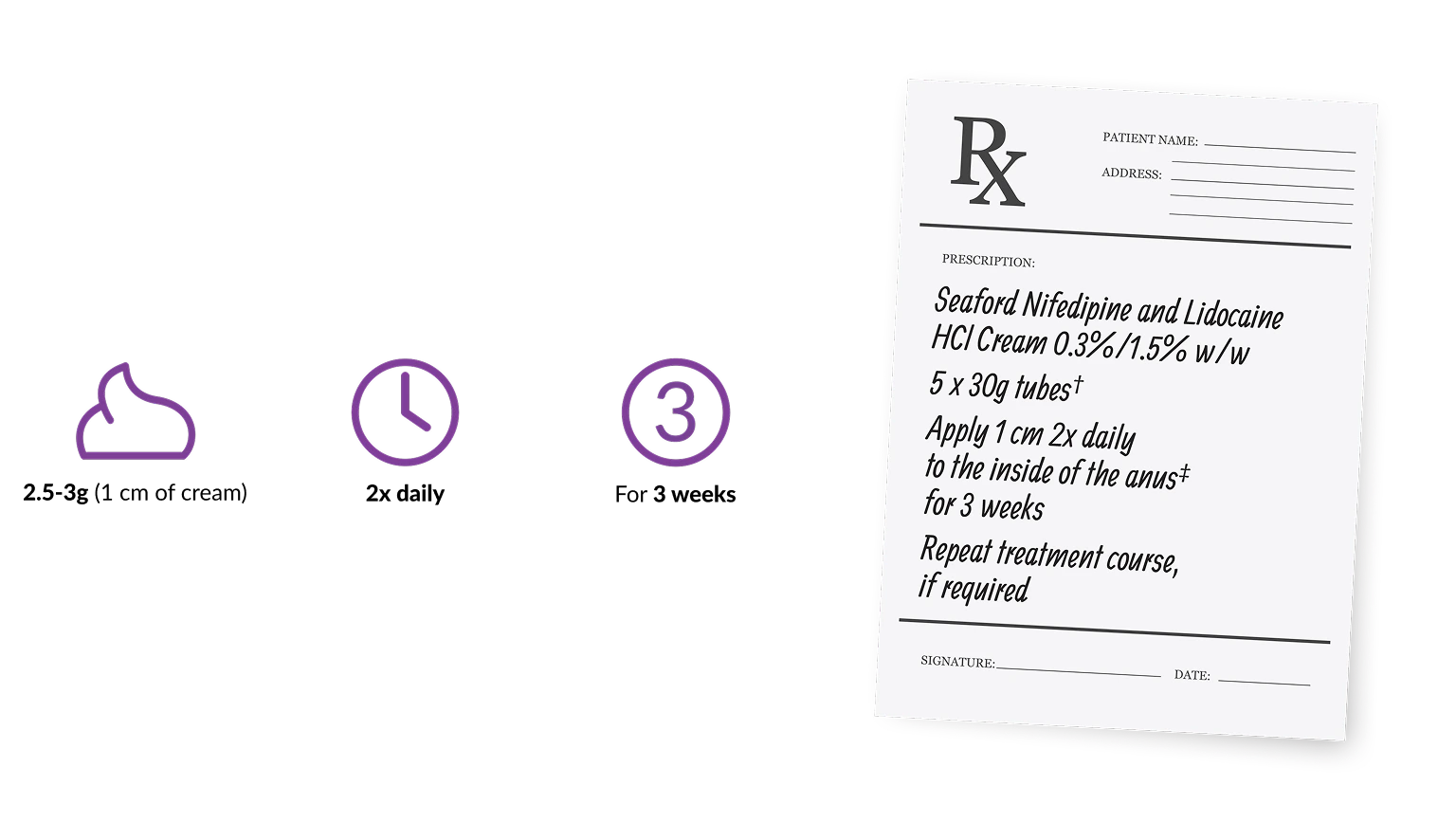 prescription pad with prescription information for Seaford AF cream