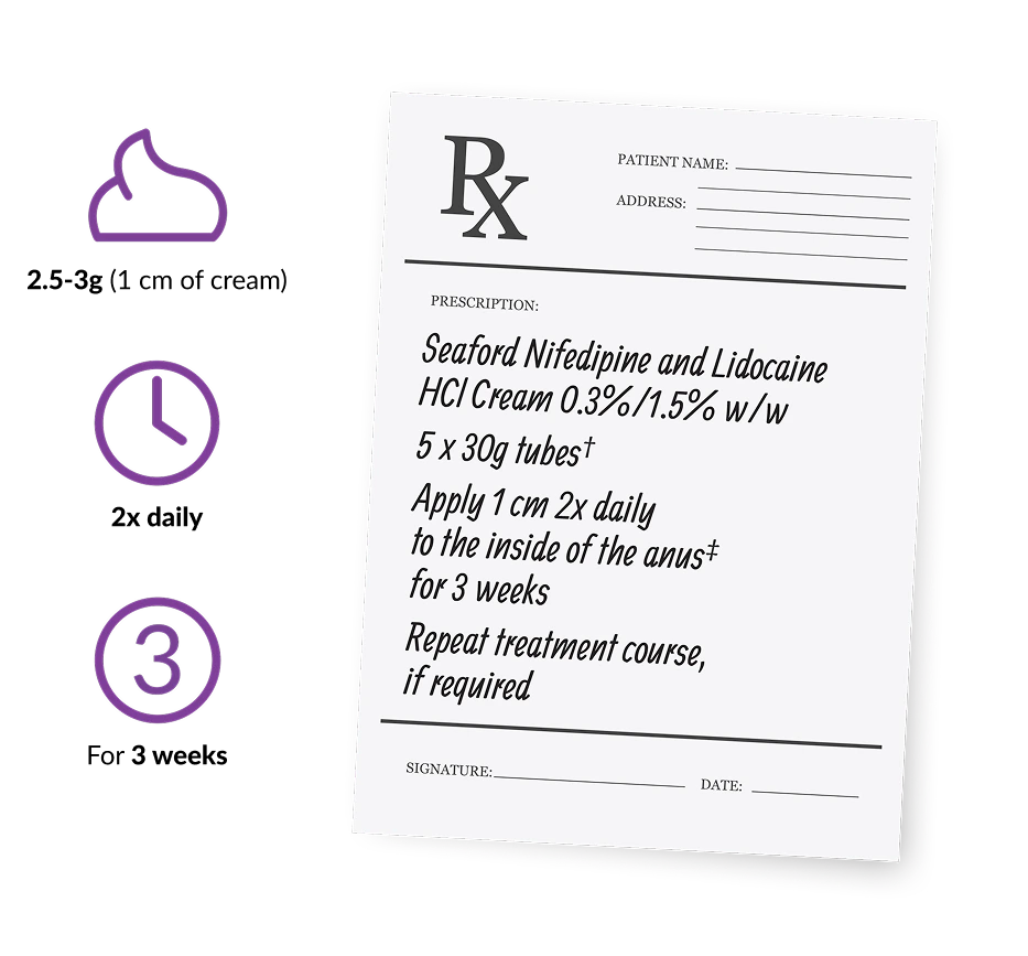 prescription pad with prescription information for Seaford AF cream