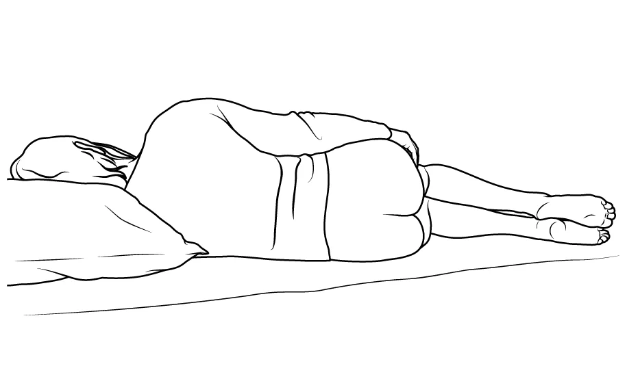 lying on left side